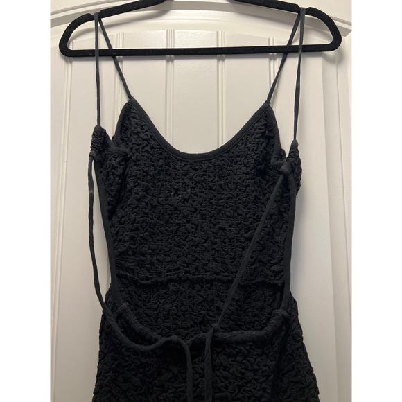 Free People Women’s Crinkle Stretch Open Back Maxi‎ Dress Sz XS Black Scoop Neck - Picture 8 of 11